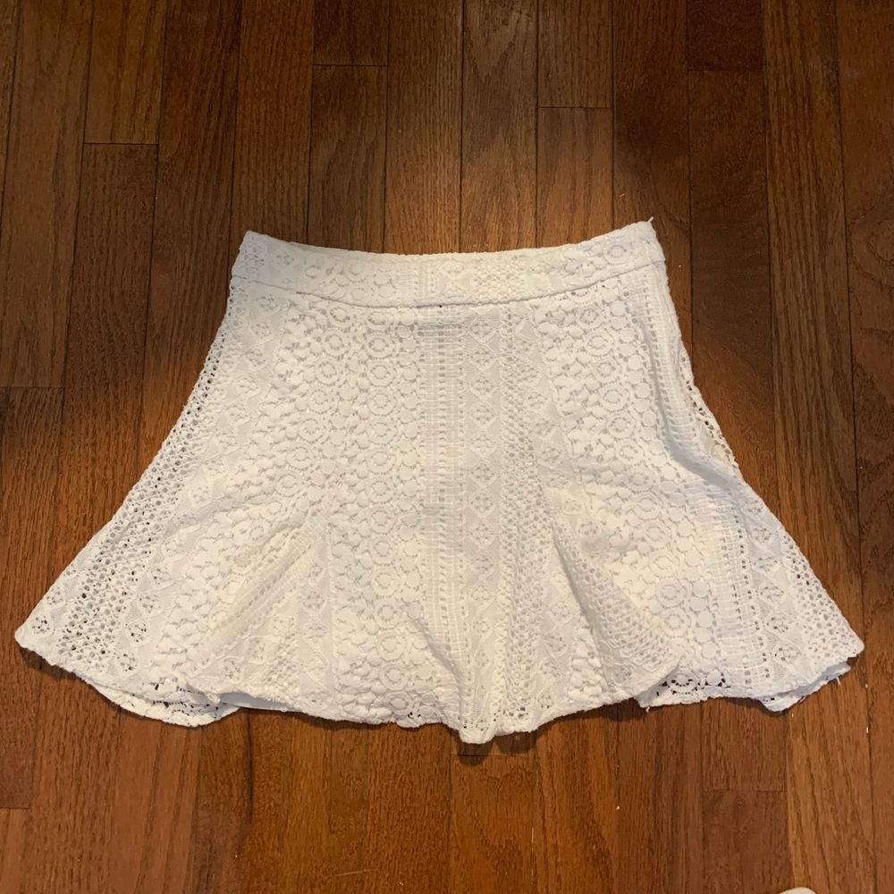 H&M White Crochet Lace skater skirt